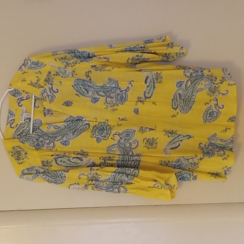 KIM ROGERS Curvy 1X Yellow, Green, Blue Colors In Blouse. Comfortable Wear